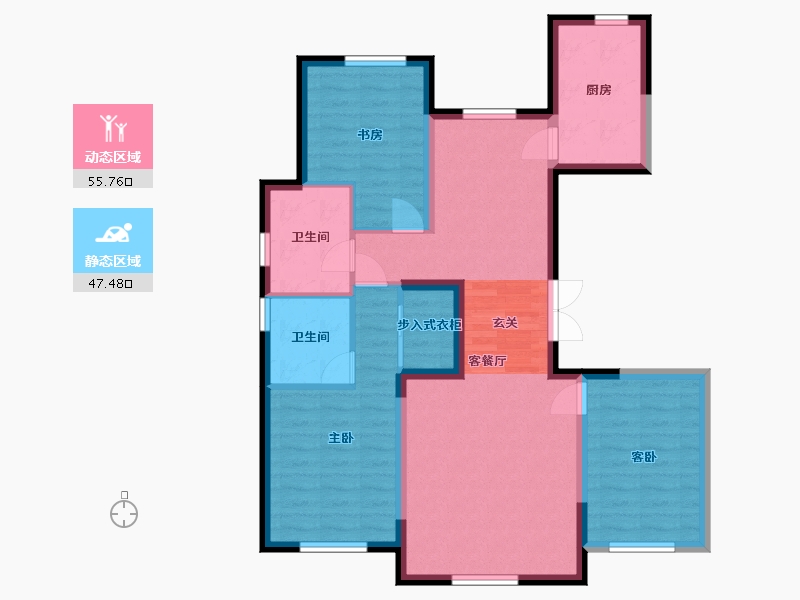 黑龙江省-哈尔滨市-融创・达仁印象宸院-92.12-户型库-动静分区