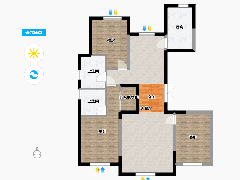 黑龙江省-哈尔滨市-融创・达仁印象宸院-92.12-户型库-采光通风