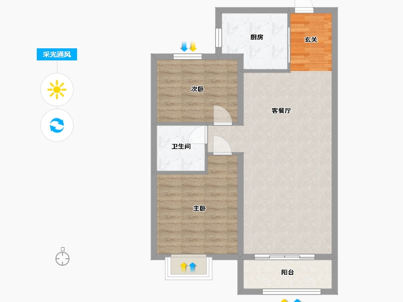 黑龙江省-哈尔滨市-恒泰・悦�Z府-71.99-户型库-采光通风