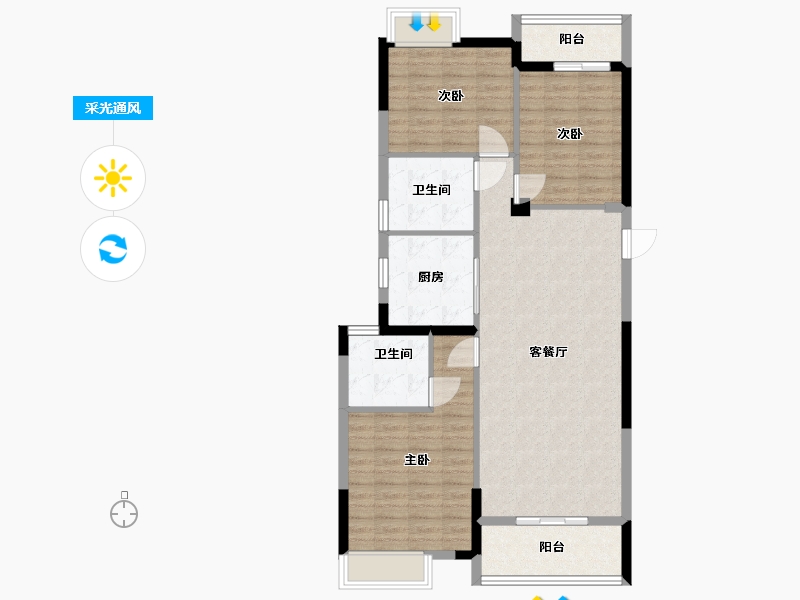 湖北省-武汉市-帝大御景园-100.00-户型库-采光通风