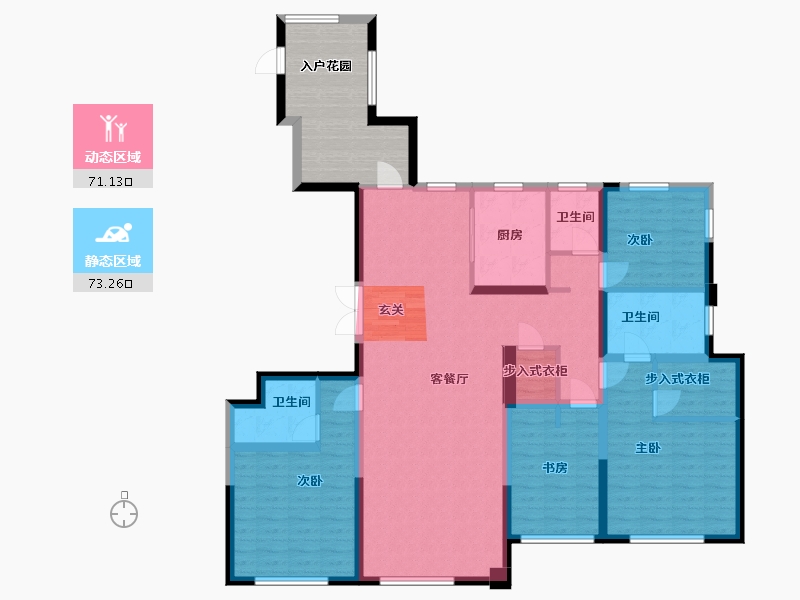 浙江省-宁波市-东篱-142.77-户型库-动静分区