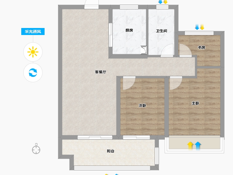 安徽省-宣城市-广德祥生熙悦-76.62-户型库-采光通风