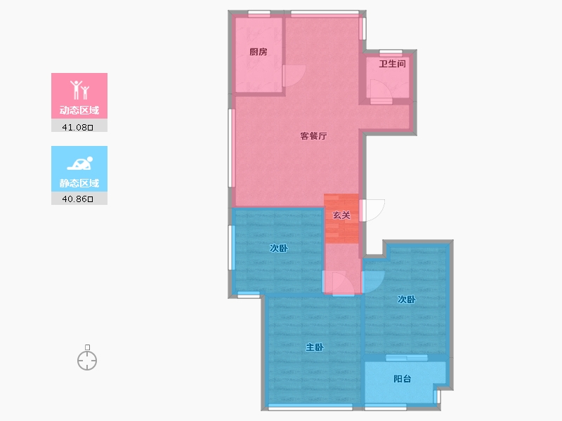 重庆-重庆市-湖山一品-73.66-户型库-动静分区