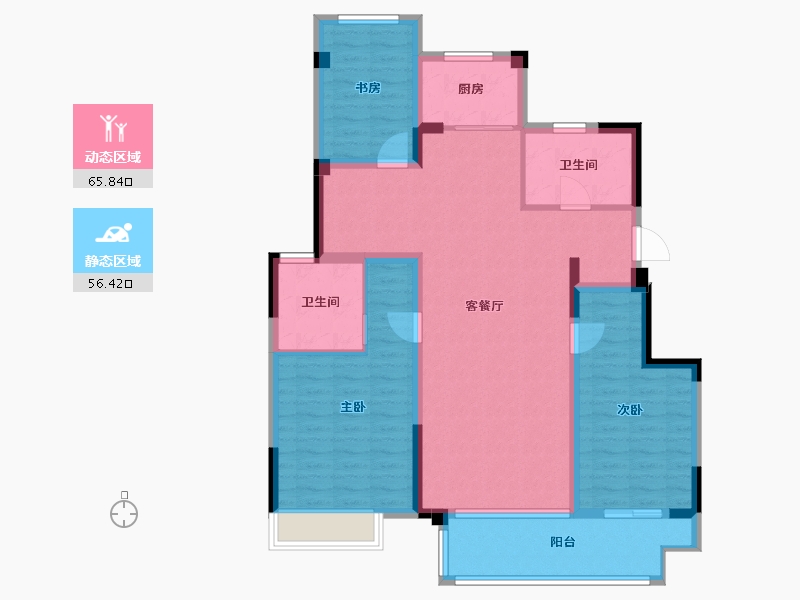 江苏省-苏州市-东原阅境-110.00-户型库-动静分区