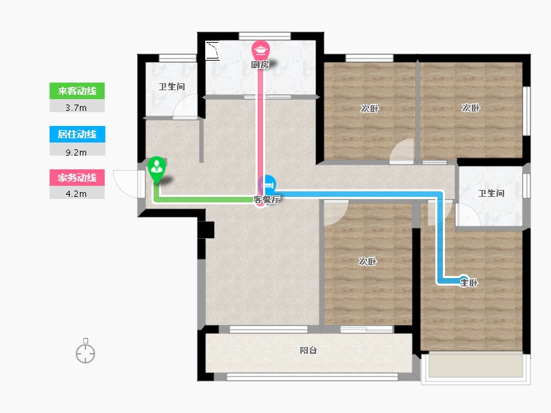 河南省-郑州市-万科城-101.86-户型库-动静线