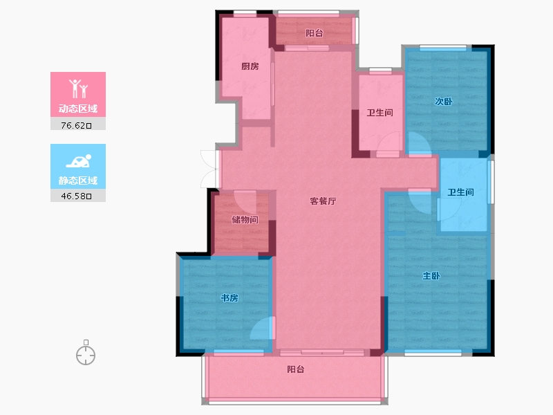 河南省-郑州市-融创美盛象湖壹号-110.00-户型库-动静分区