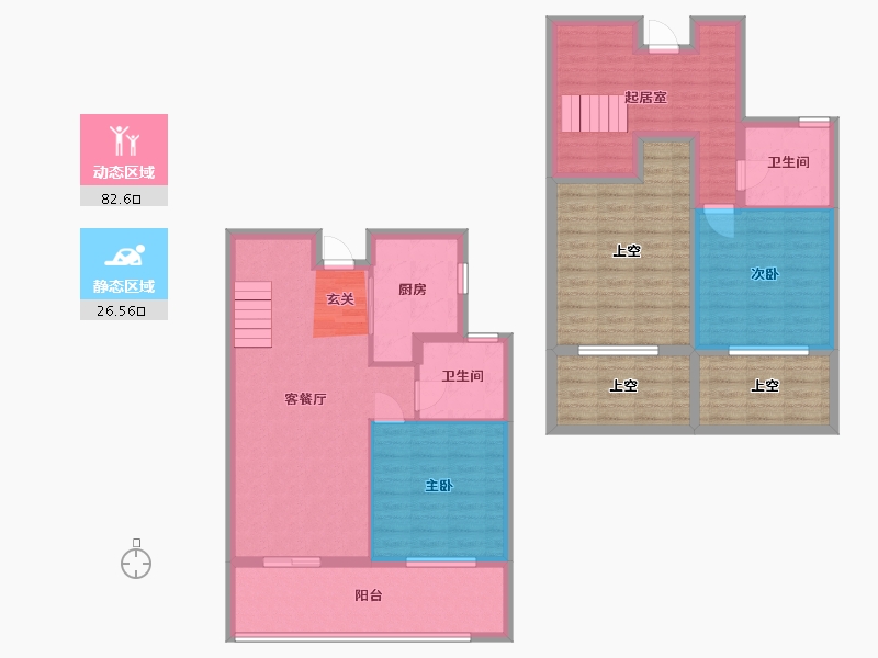 安徽省-合肥市-城建琥珀东华府-126.31-户型库-动静分区