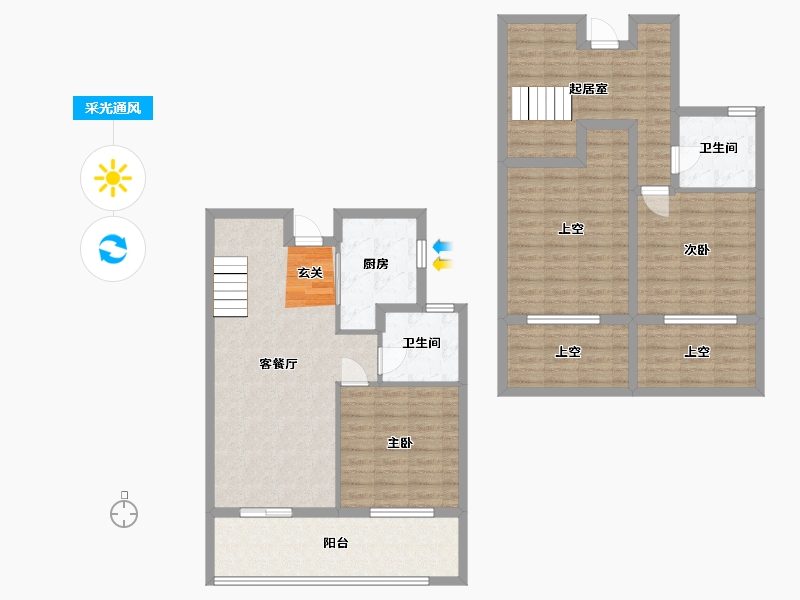 安徽省-合肥市-城建琥珀东华府-126.31-户型库-采光通风