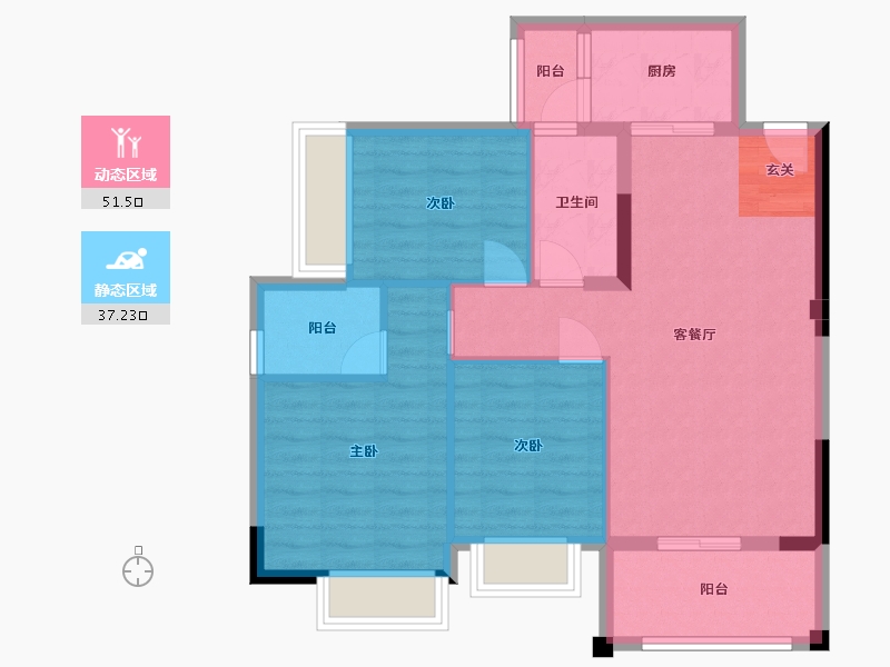 广东省-清远市-名汇臻悦府-79.54-户型库-动静分区