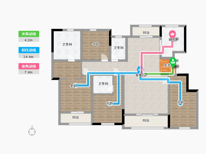 浙江省-宁波市-蓝城明庐-151.00-户型库-动静线