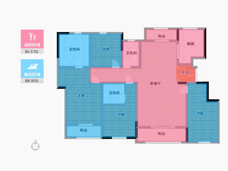 浙江省-宁波市-蓝城明庐-151.00-户型库-动静分区