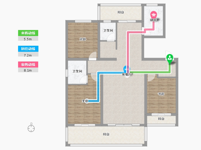 辽宁省-盘锦市-公园里-124.78-户型库-动静线