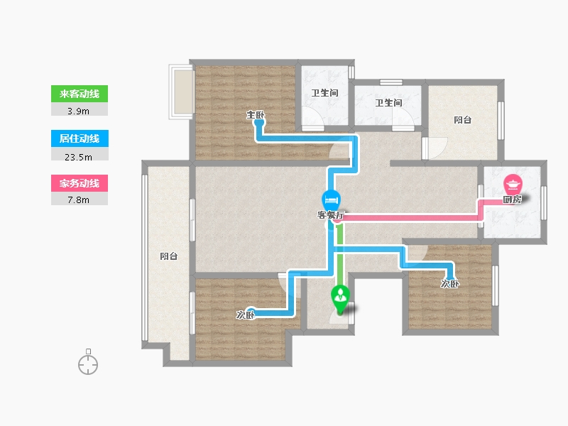 山东省-临沂市-东泰花园-140.01-户型库-动静线