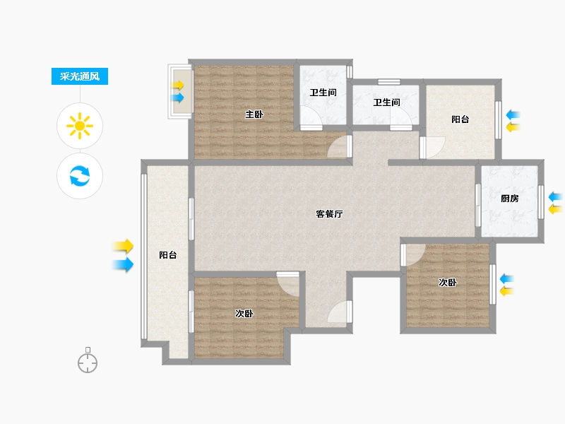 山东省-临沂市-东泰花园-140.01-户型库-采光通风