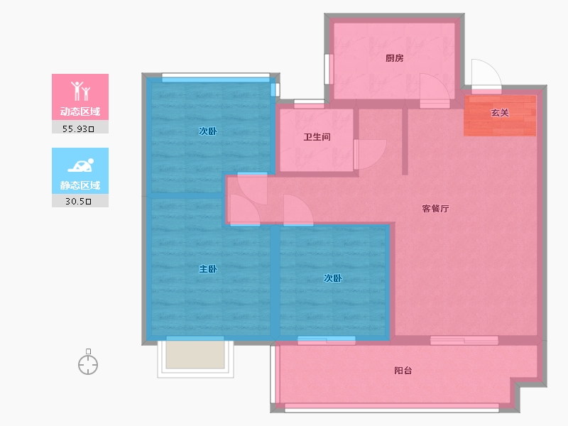 安徽省-合肥市-金辉中梁优步学府-77.00-户型库-动静分区