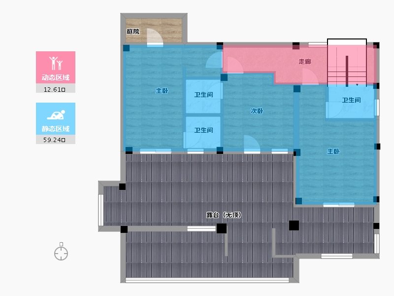 浙江省-宁波市-斯卡兰SkyLine-124.90-户型库-动静分区