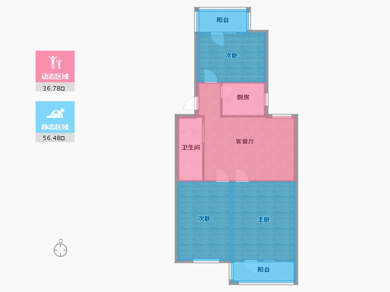 北京-北京市-玉海园-84.33-户型库-动静分区