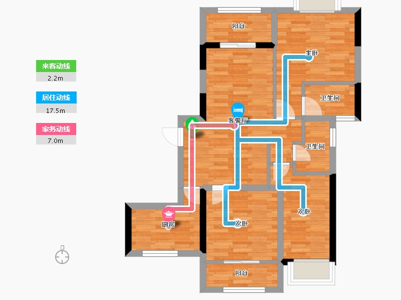 福建省-龙岩市-美伦东锦缘-66.72-户型库-动静线