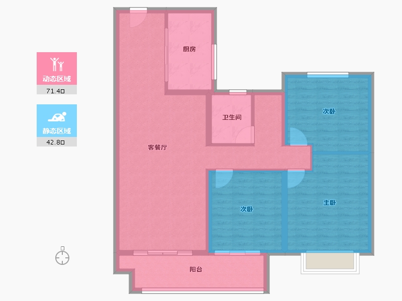 江苏省-常州市-新城都荟-103.33-户型库-动静分区