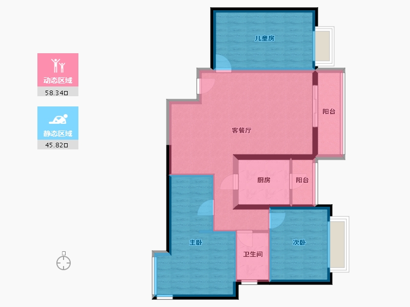 广东省-惠州市-新华联广场-93.18-户型库-动静分区