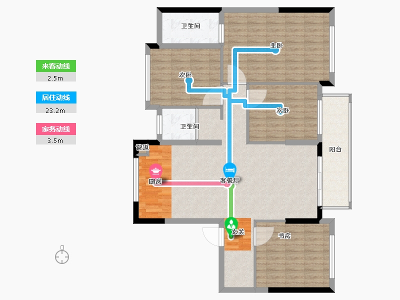 浙江省-丽水市-江泰名邸-111.00-户型库-动静线