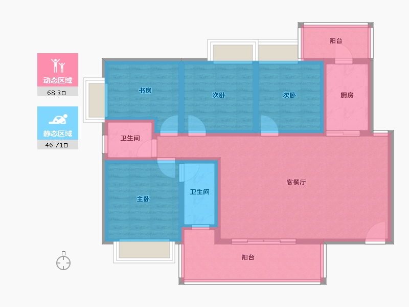 广东省-河源市-江源新村-101.67-户型库-动静分区