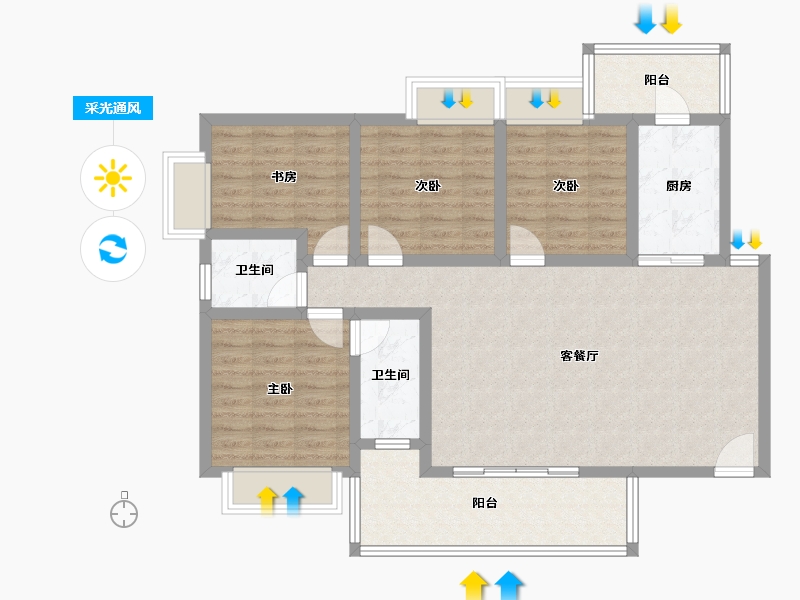 广东省-河源市-江源新村-101.67-户型库-采光通风