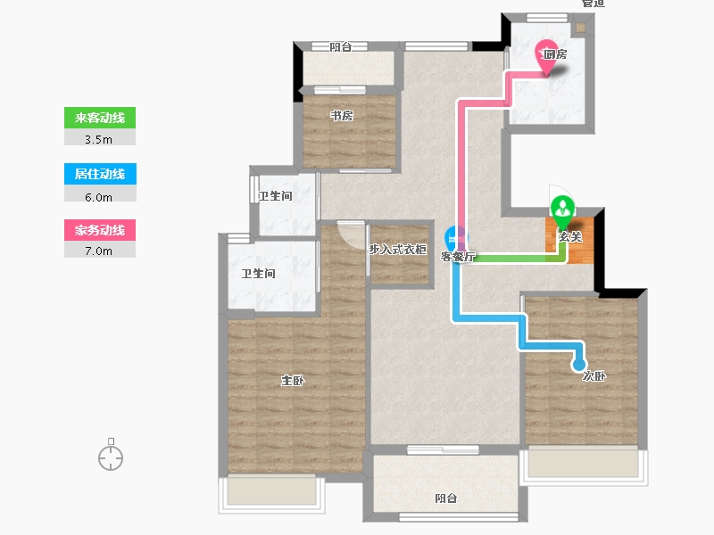 浙江省-宁波市-翰林园-98.77-户型库-动静线