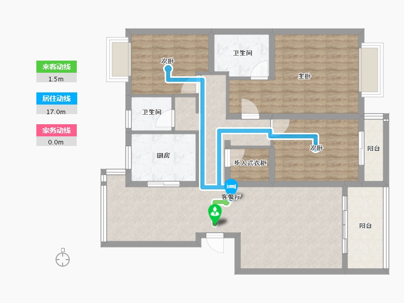 浙江省-杭州市-清雅y-100.00-户型库-动静线