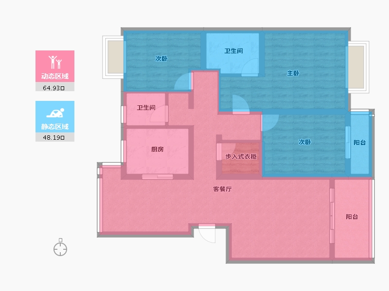 浙江省-杭州市-清雅y-100.00-户型库-动静分区