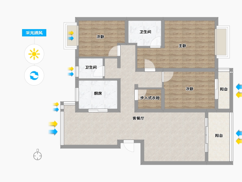 浙江省-杭州市-清雅y-100.00-户型库-采光通风