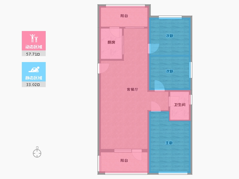 河北省-张家口市-开元小区-81.30-户型库-动静分区