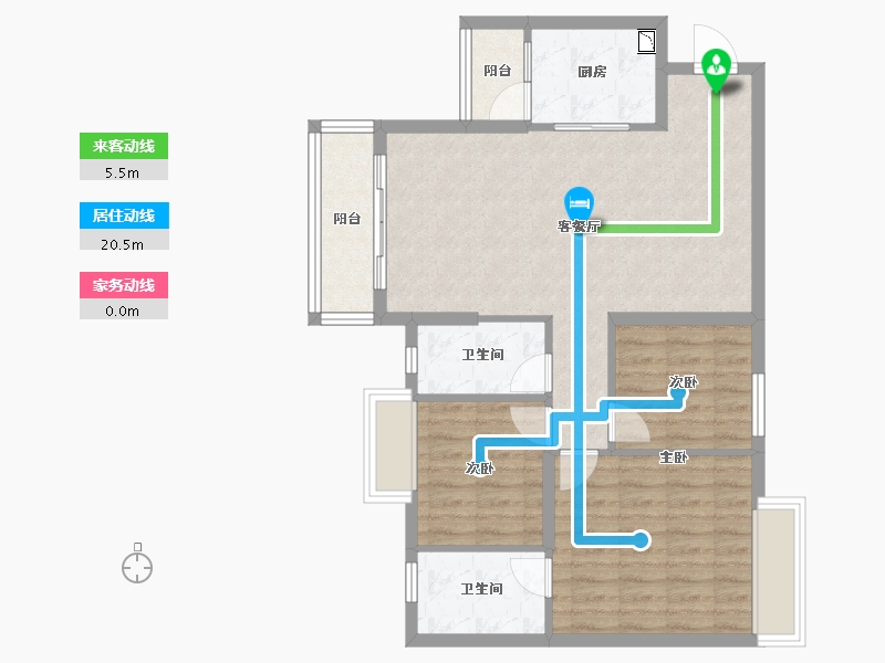 广东省-佛山市-美的简岸花园-81.23-户型库-动静线