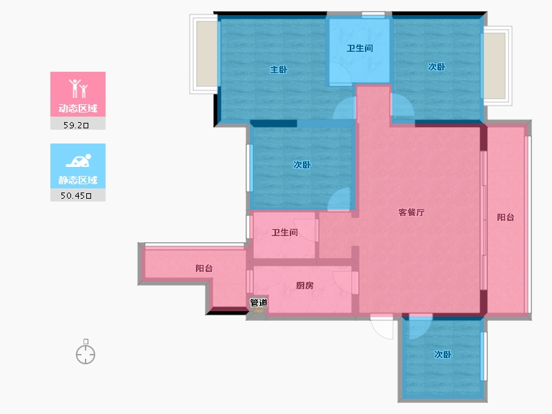 四川省-成都市-三利麓山城-97.82-户型库-动静分区