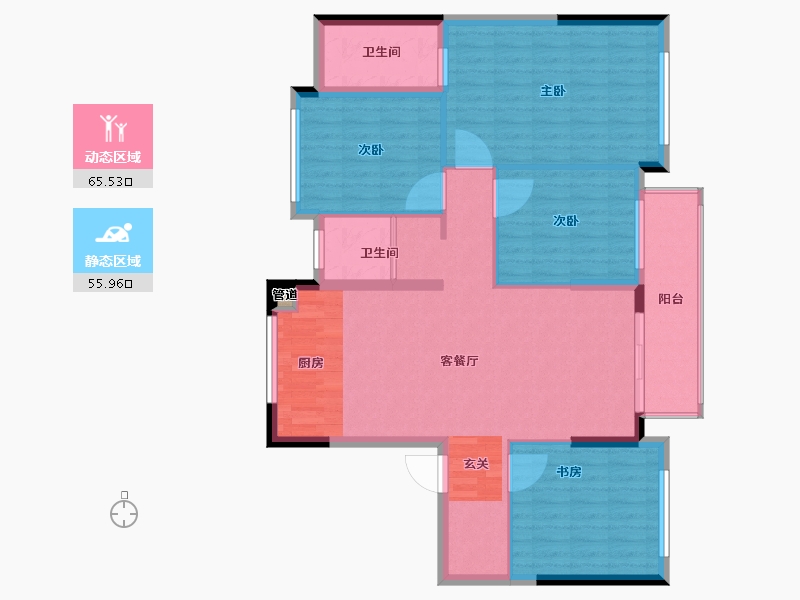 浙江省-丽水市-江泰名邸-111.00-户型库-动静分区