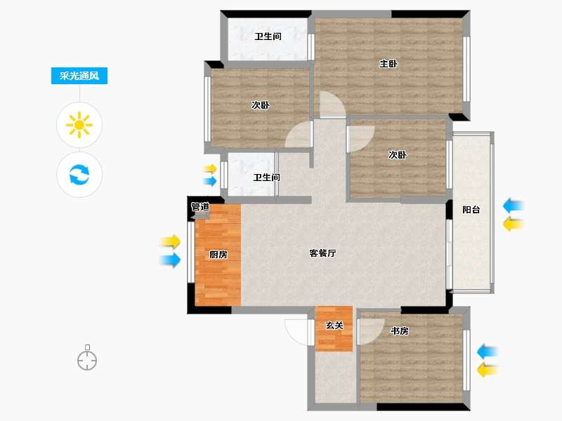 浙江省-丽水市-江泰名邸-111.00-户型库-采光通风