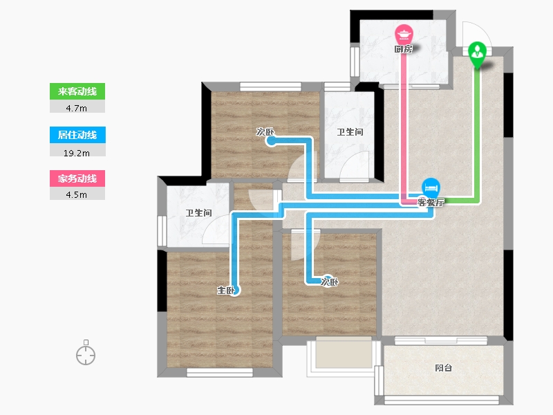 广西壮族自治区-桂林市-公园悦府-66.28-户型库-动静线