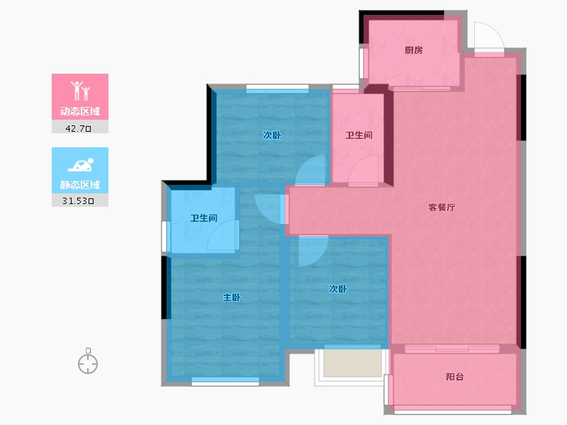 广西壮族自治区-桂林市-公园悦府-66.28-户型库-动静分区