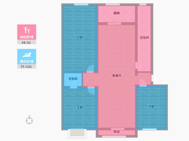 河北省-沧州市-恒顺花园-110.00-户型库-动静分区