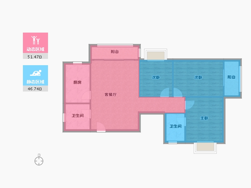 陕西省-西安市-火电新村-89.51-户型库-动静分区