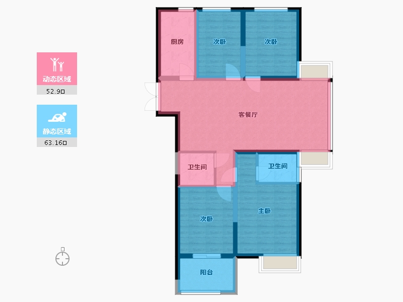 福建省-福州市-首开中庚·香开连天-104.00-户型库-动静分区