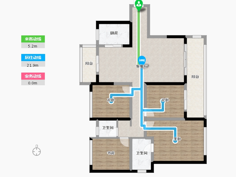 陕西省-宝鸡市-水木清华-116.21-户型库-动静线