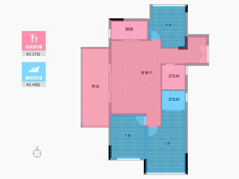 海南省-三亚市-北京城建海云府-96.65-户型库-动静分区