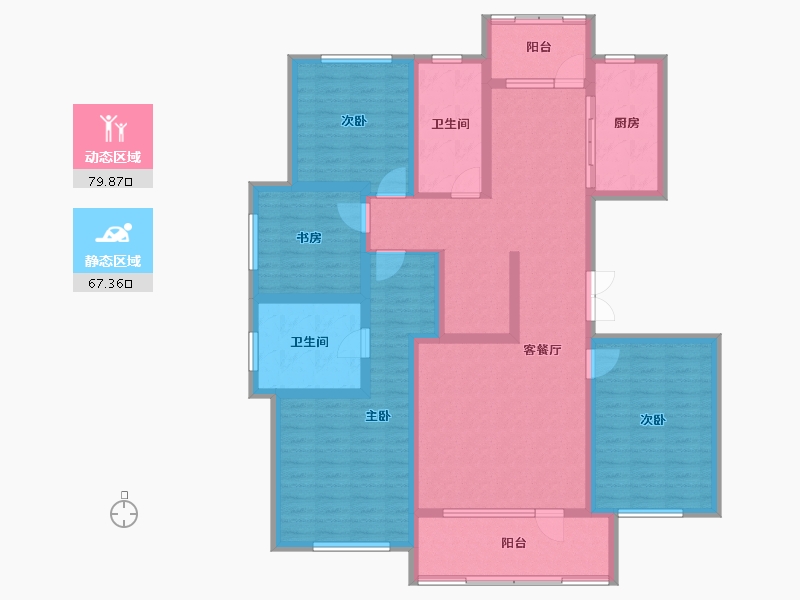 山东省-青岛市-中德绿色公元-131.99-户型库-动静分区