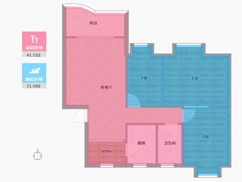 广东省-深圳市-汇龙花园-65.34-户型库-动静分区