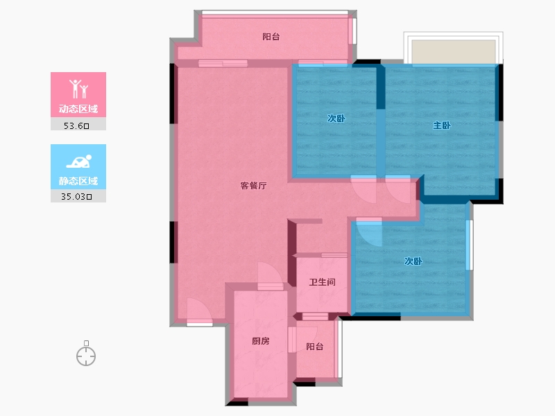 四川省-宜宾市-华润公园九里-77.52-户型库-动静分区