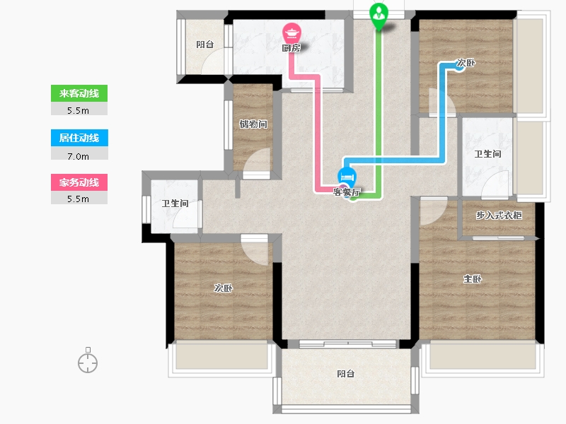 湖南省-永州市-道州新天地-89.99-户型库-动静线