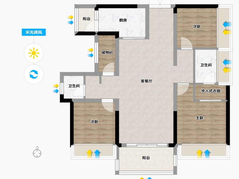 湖南省-永州市-道州新天地-89.99-户型库-采光通风