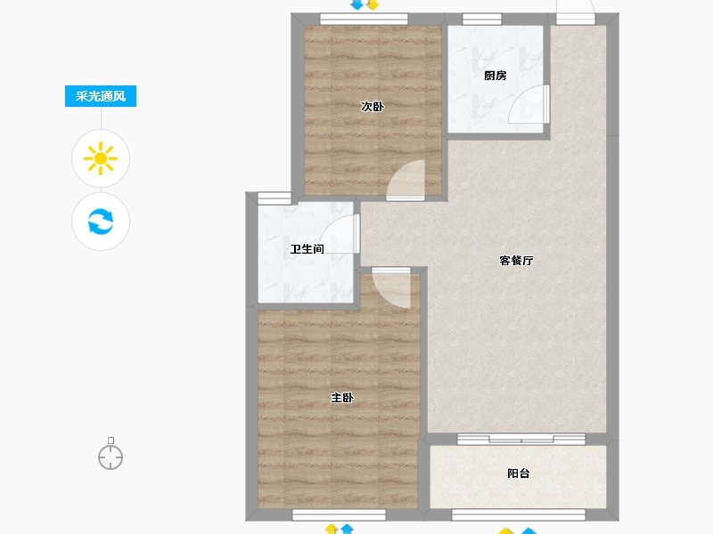 浙江省-杭州市-桐庐-63.74-户型库-采光通风