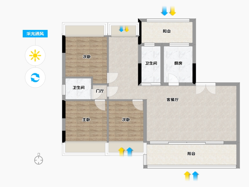 湖北省-十堰市-华西城-100.29-户型库-采光通风